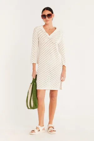 Henley Mesh Tunic - White