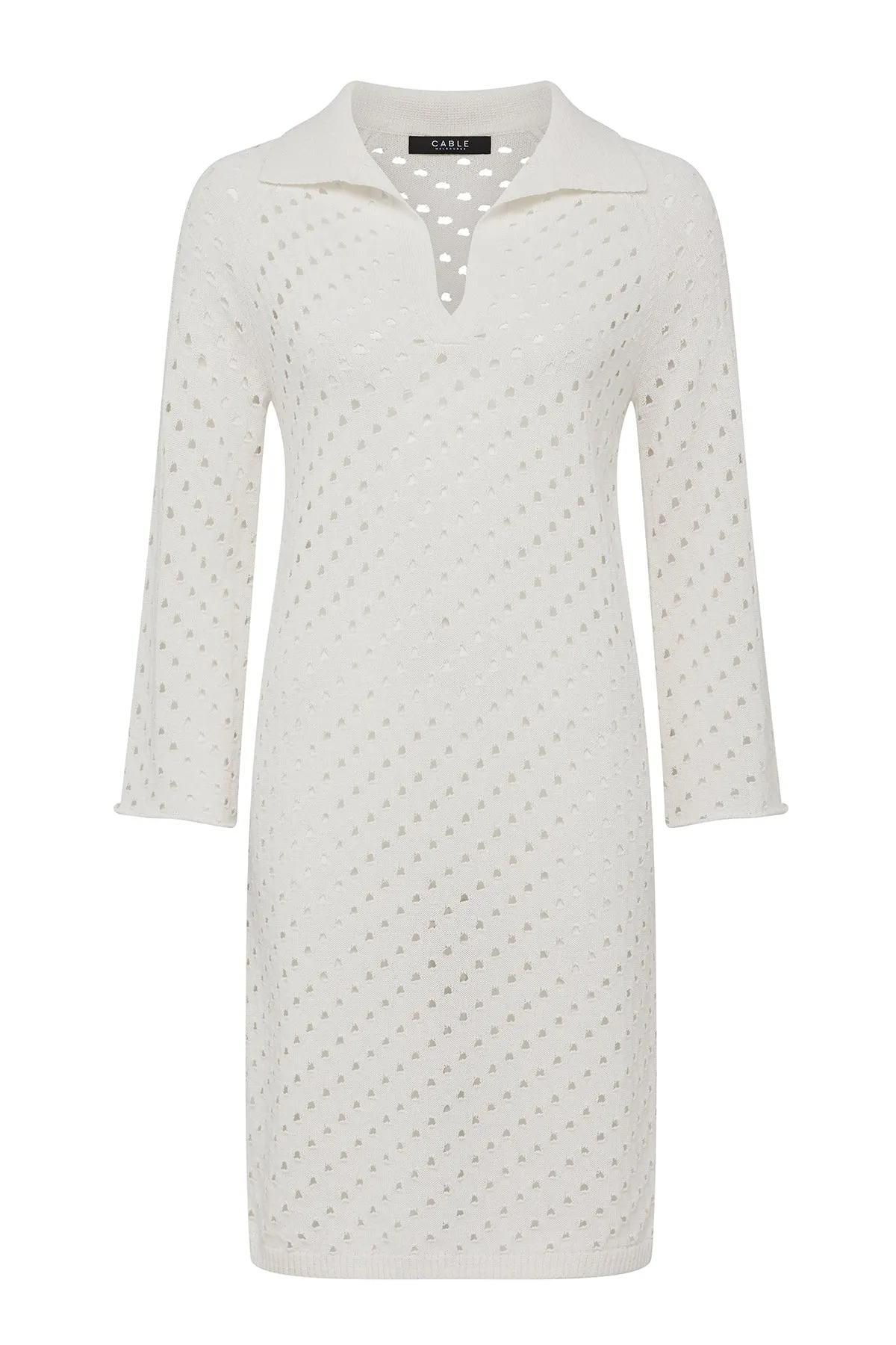 Henley Mesh Tunic - White