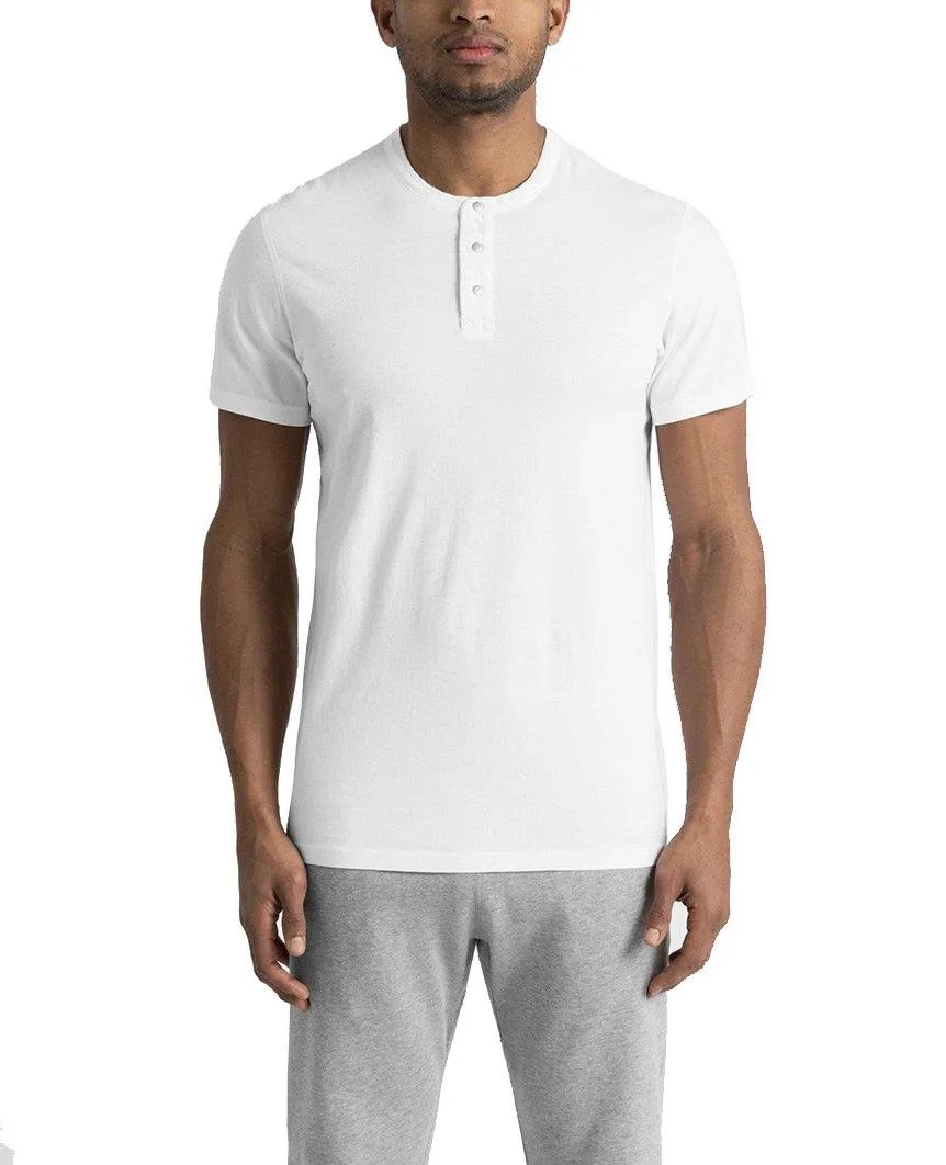 Henley Ringspun Jersey T-Shirt White