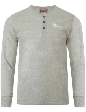 Henley Slub Long Sleeve Top in Oatgrey Marl - Tokyo Laundry