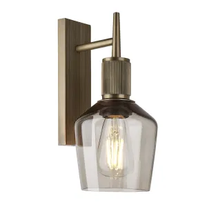 Henley Smoked Glass Schoolhouse Wall Light - 5.5 Inch - Mocha