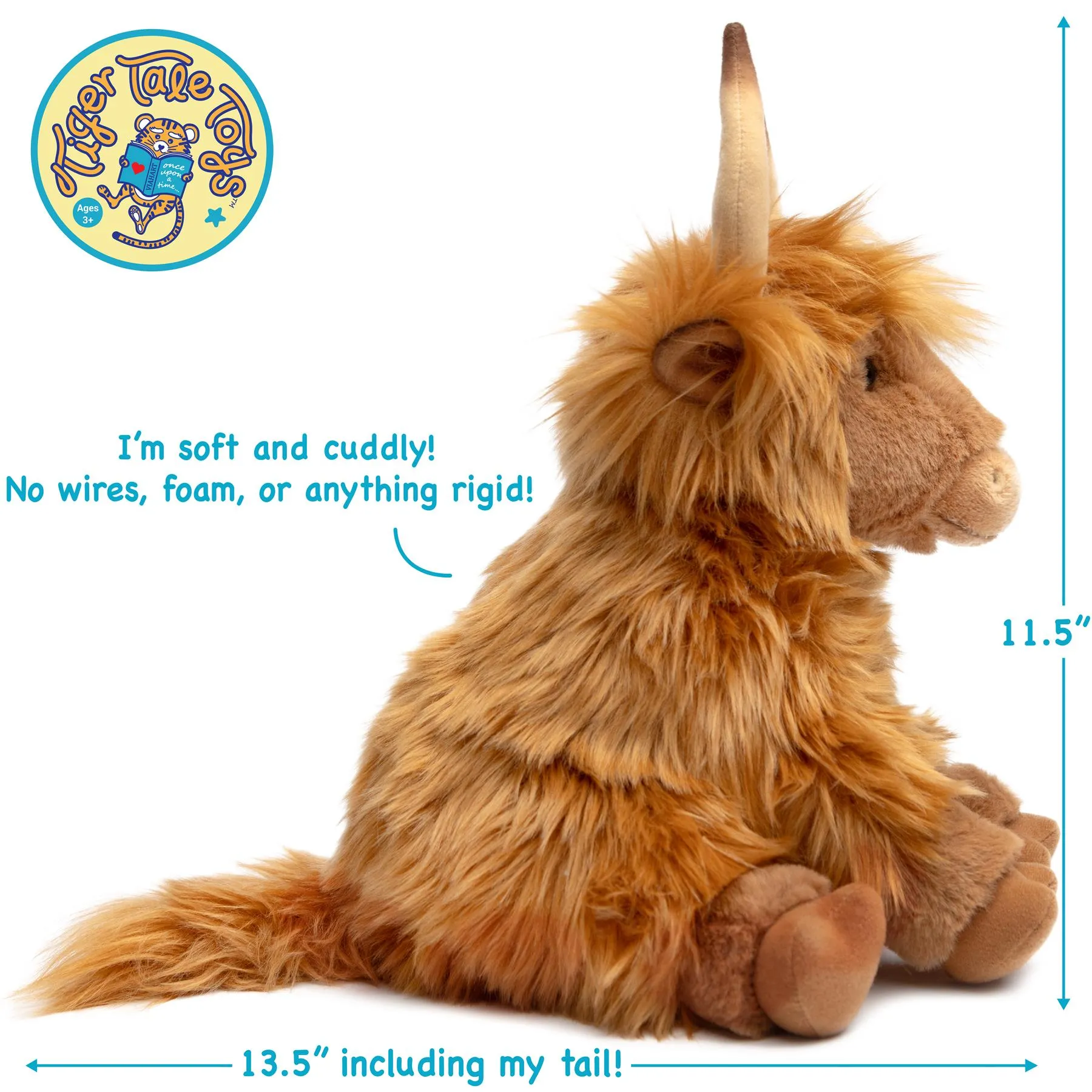 Henley The Highland Cow | 14 Inch Stuffed Animal Plush | By TigerHart Toys