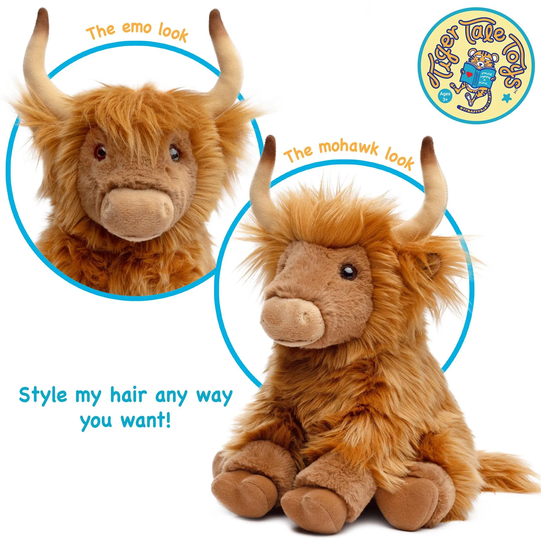 Henley The Highland Cow | 14 Inch Stuffed Animal Plush | By TigerHart Toys