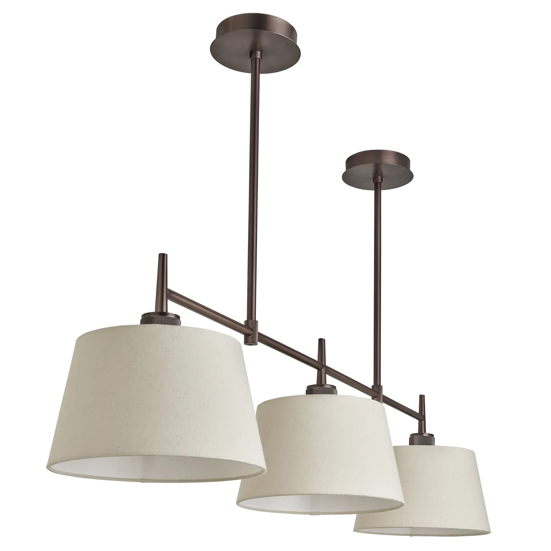 Henley Triple Bar Pendant Light - Natural Cotton Shades