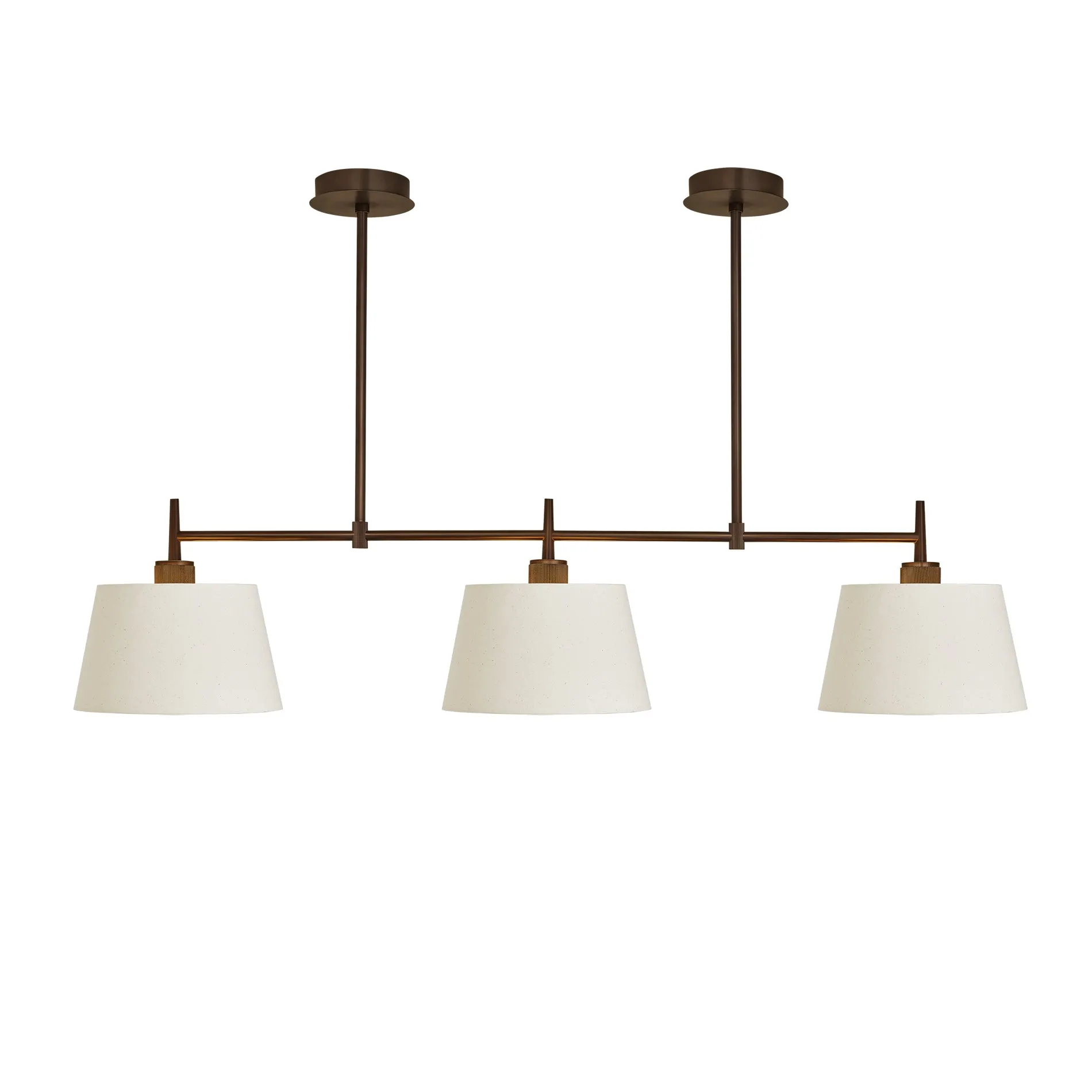 Henley Triple Bar Pendant Light - Natural Cotton Shades