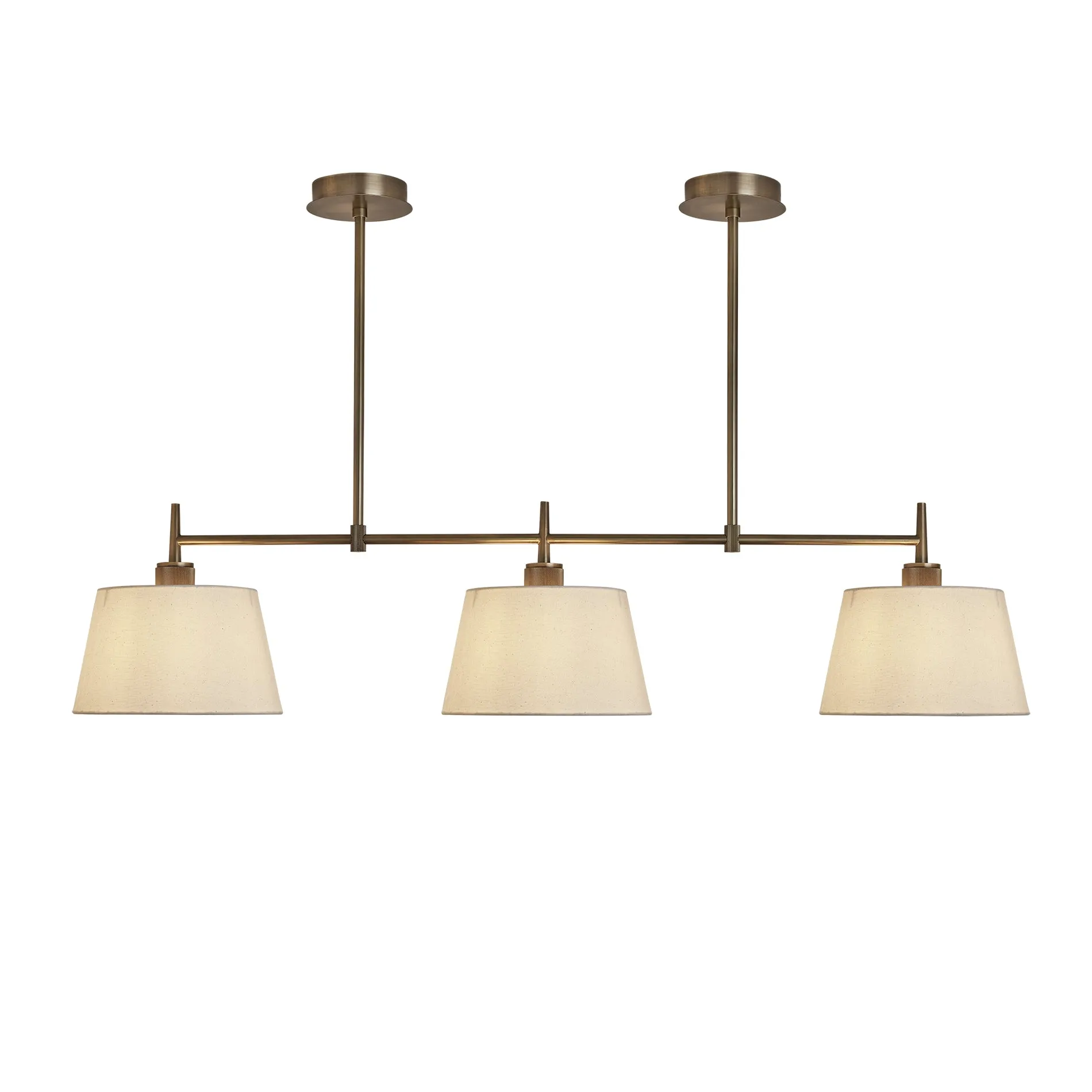 Henley Triple Bar Pendant Light - Natural Cotton Shades