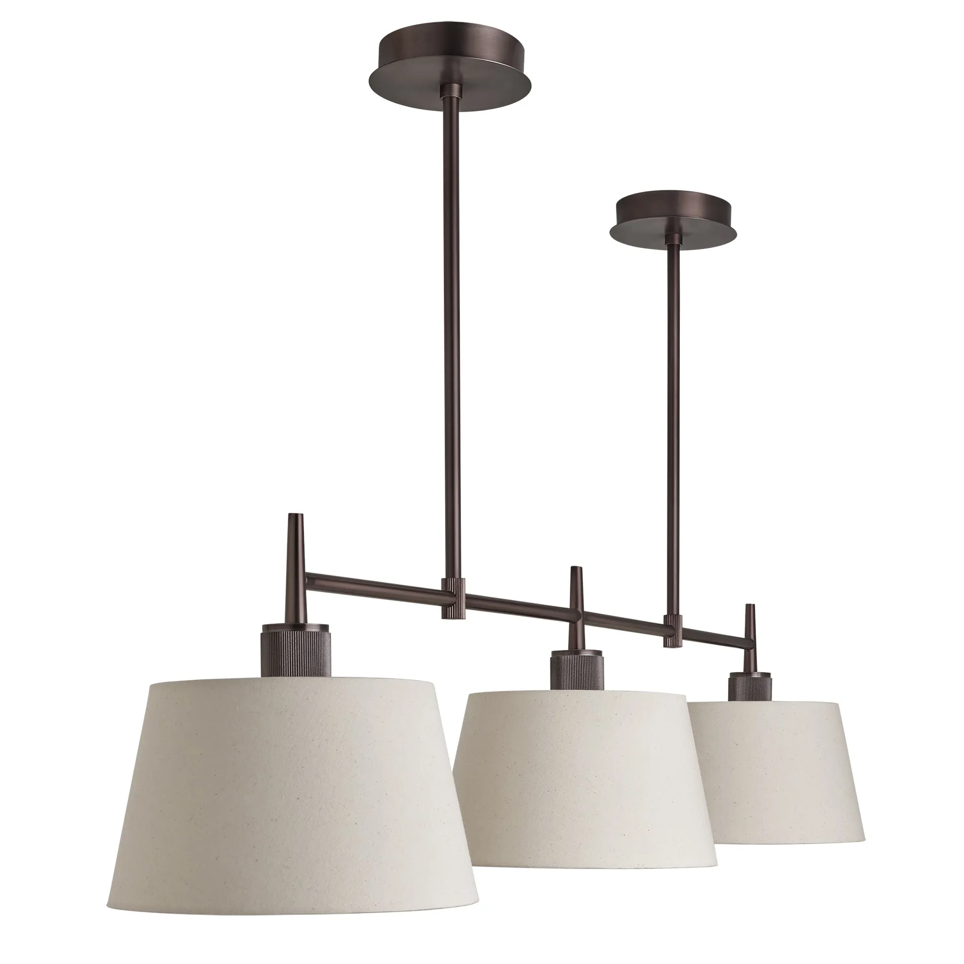 Henley Triple Bar Pendant Light - Natural Cotton Shades