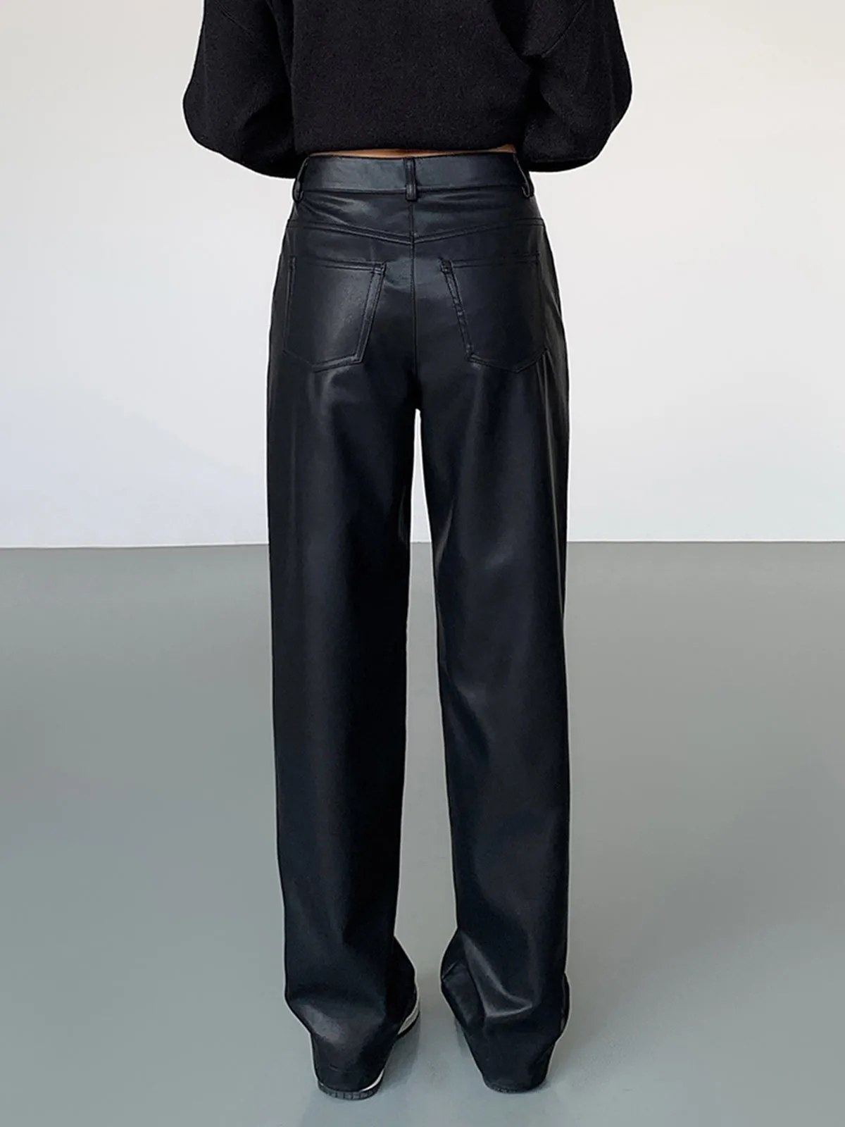 High-Waist Faux Leather Pants