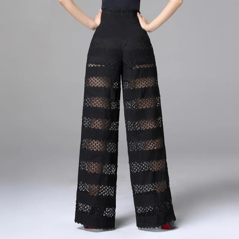 High Waist Hollow Out Latin/Ballroom Pants