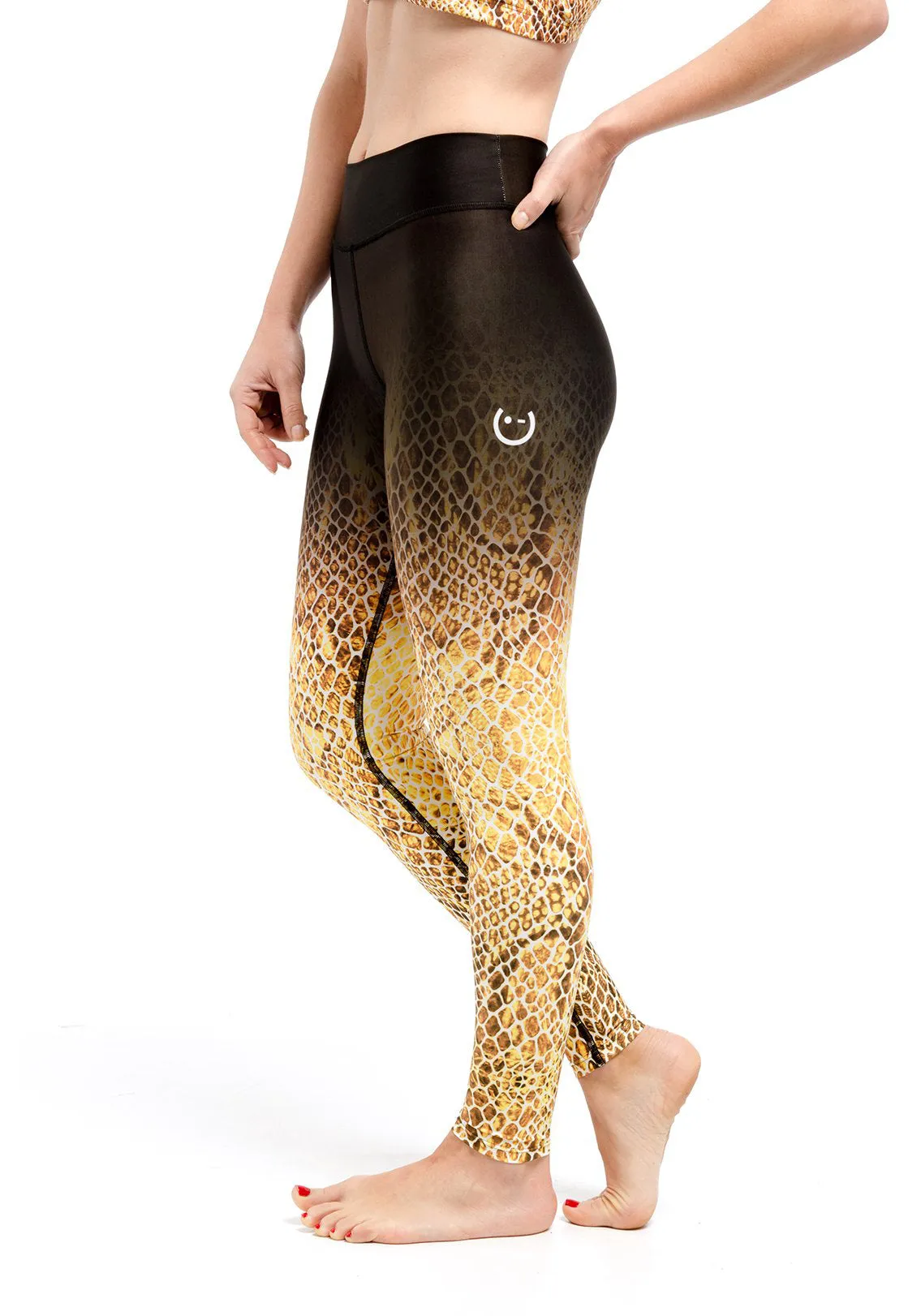 HIGH-WAIST Leggings - Yellow Reptil