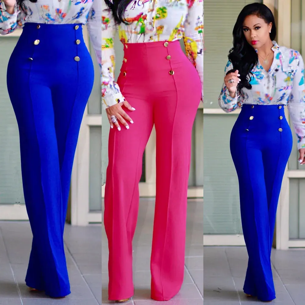 High Waist Long Workplace Casual Trousers