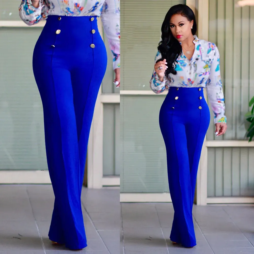 High Waist Long Workplace Casual Trousers