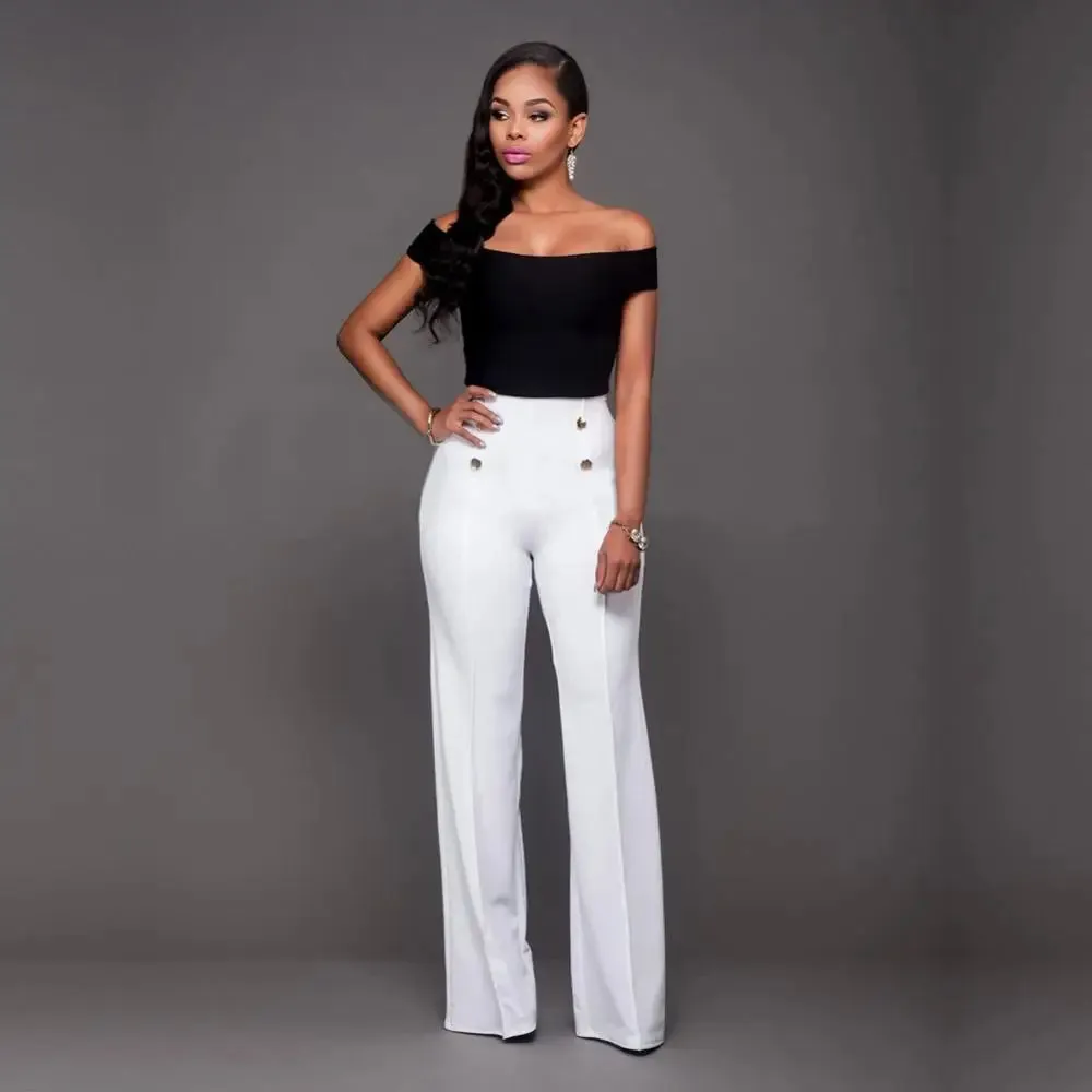 High Waist Long Workplace Casual Trousers