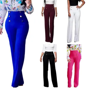 High Waist Long Workplace Casual Trousers