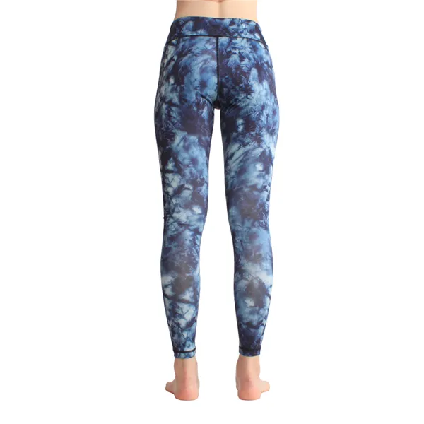 High Waist Printed Yoga Pants With Pocket On Waistband