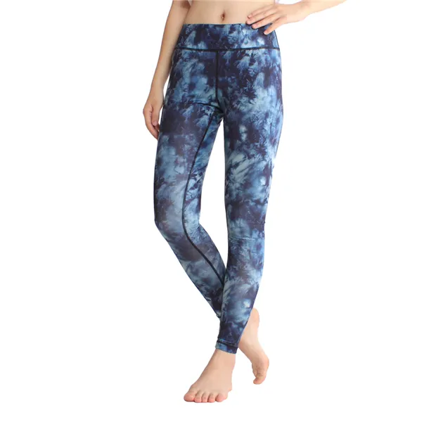 High Waist Printed Yoga Pants With Pocket On Waistband