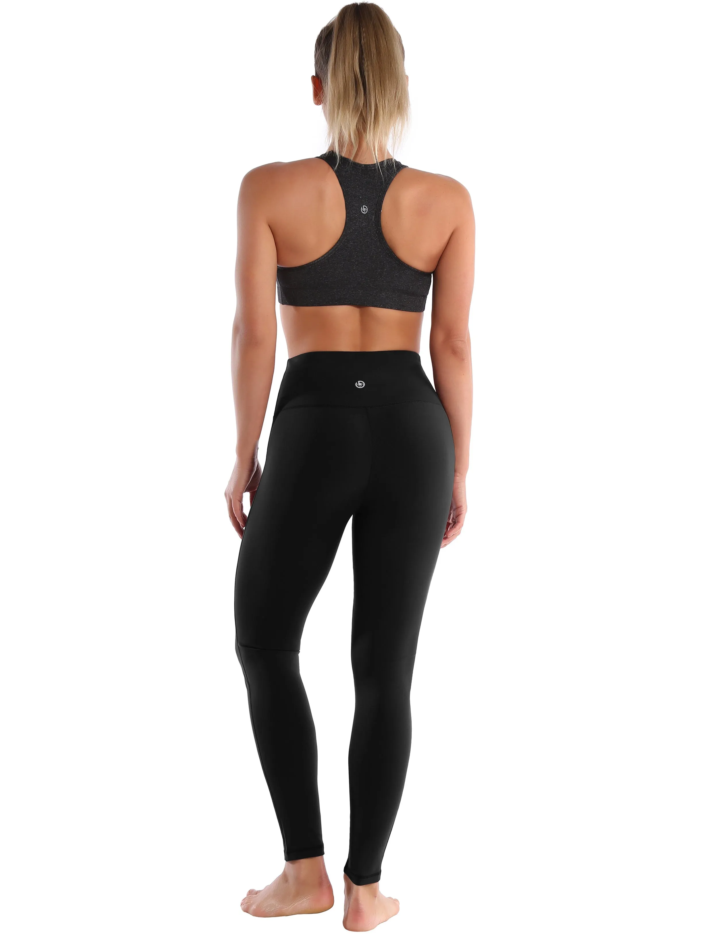 High Waist Side Line Running Pants black_Running