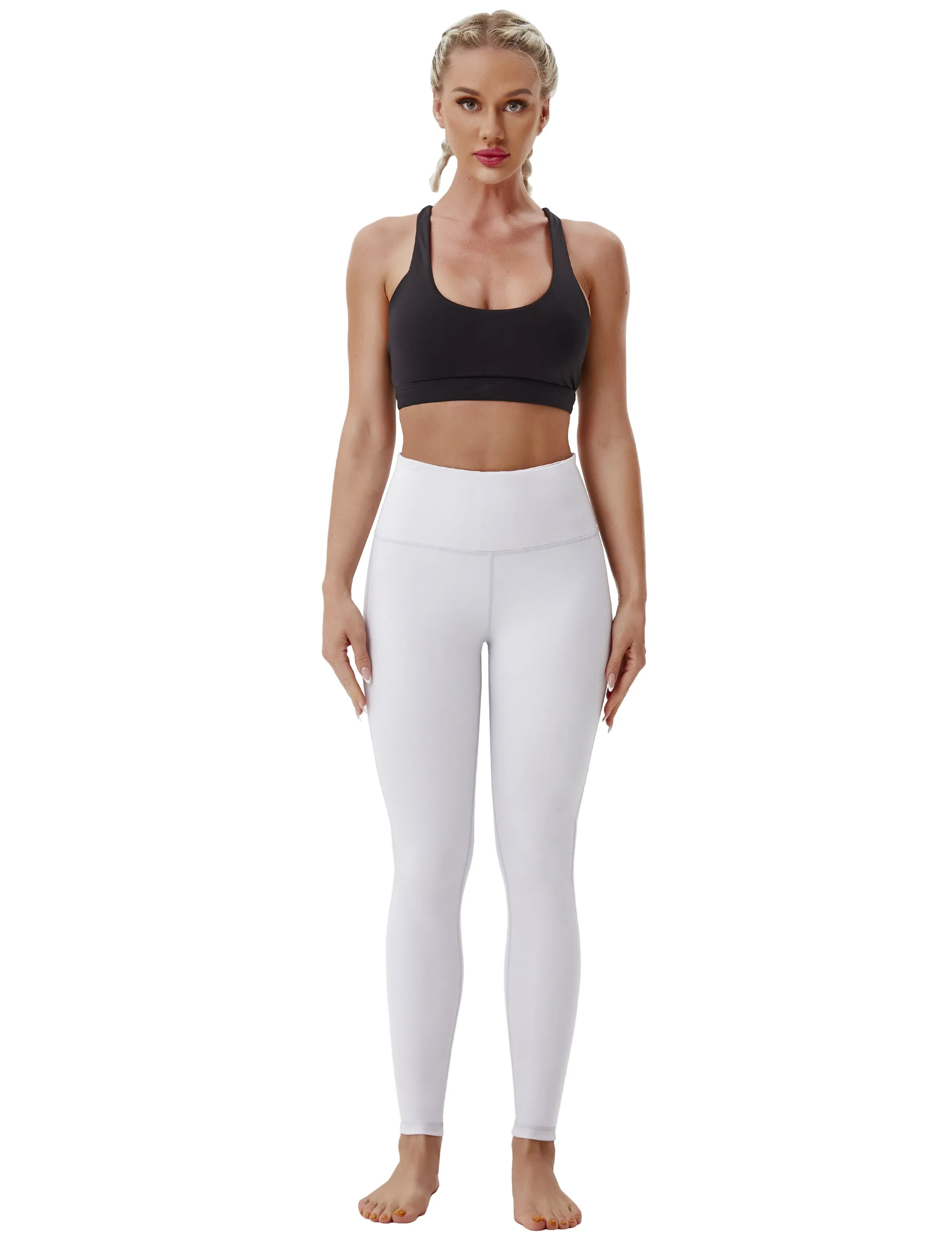 High Waist Side Line Yoga Pants lightgray