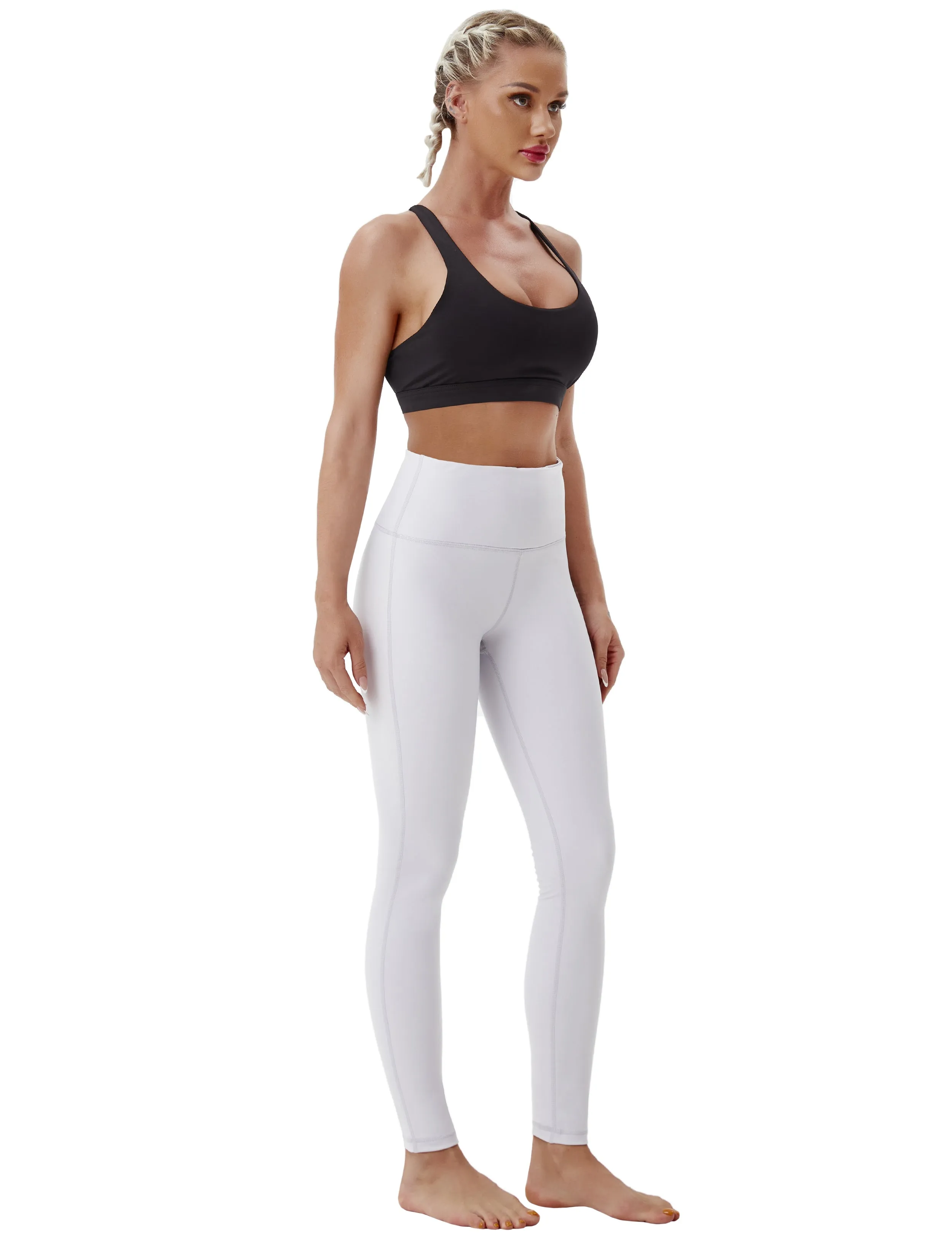 High Waist Side Line Yoga Pants lightgray