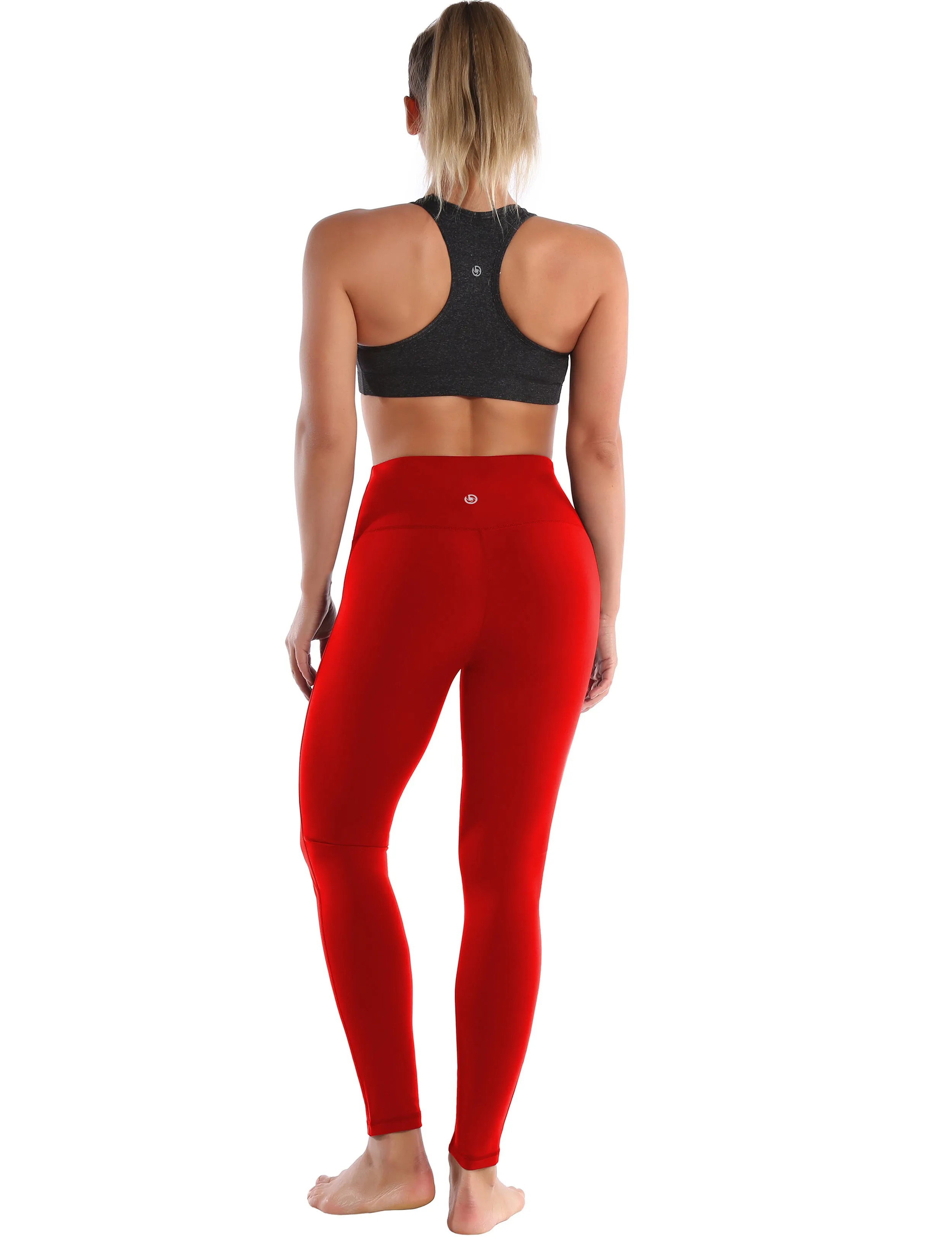 High Waist Side Line Yoga Pants scarlet