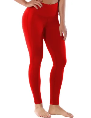 High Waist Side Line Yoga Pants scarlet