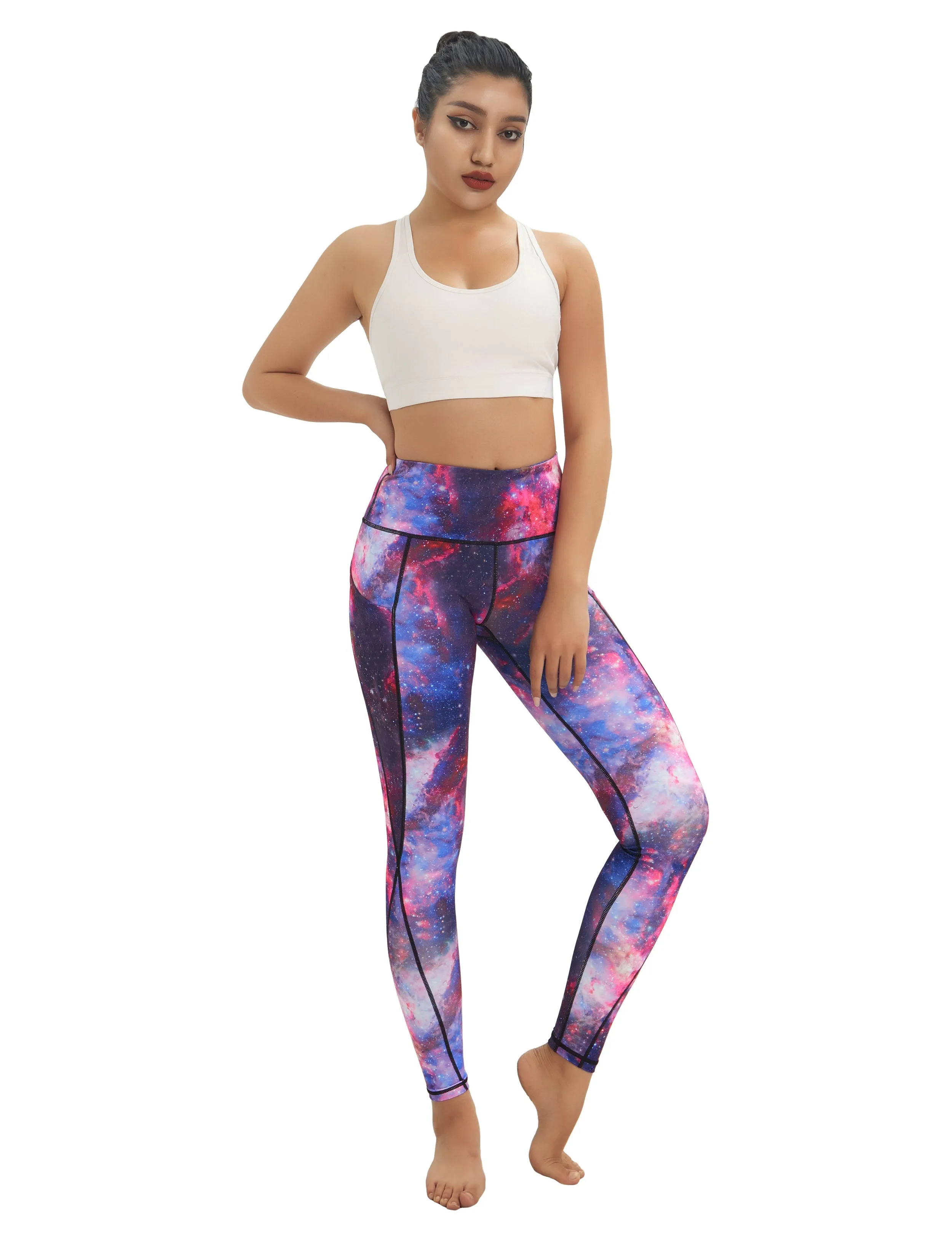 High Waist Side Pockets Yoga Pants galaxy_yoga