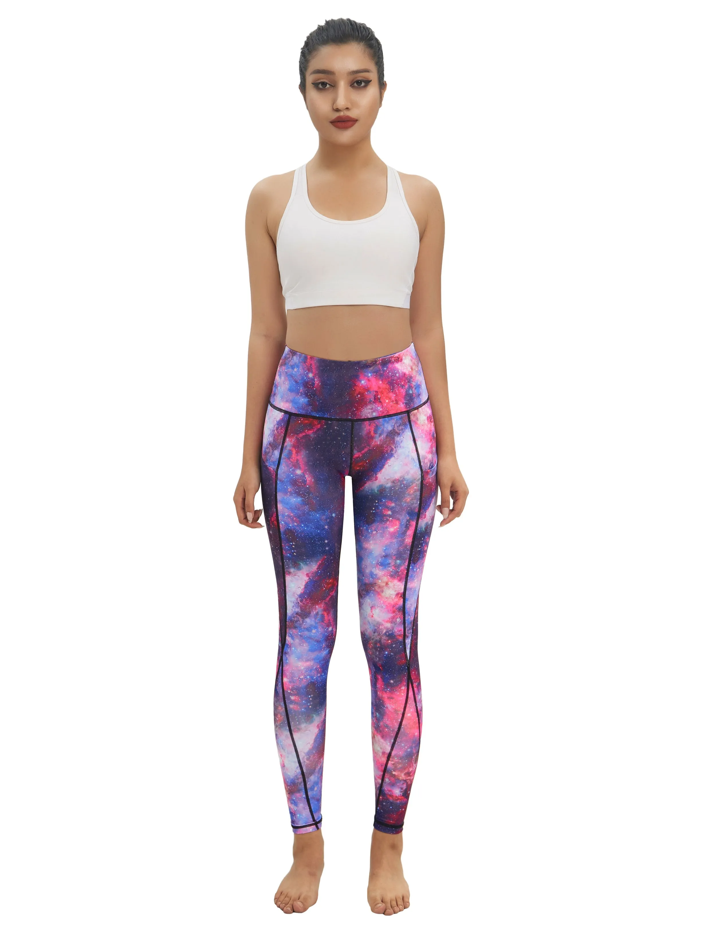 High Waist Side Pockets Yoga Pants galaxy_yoga