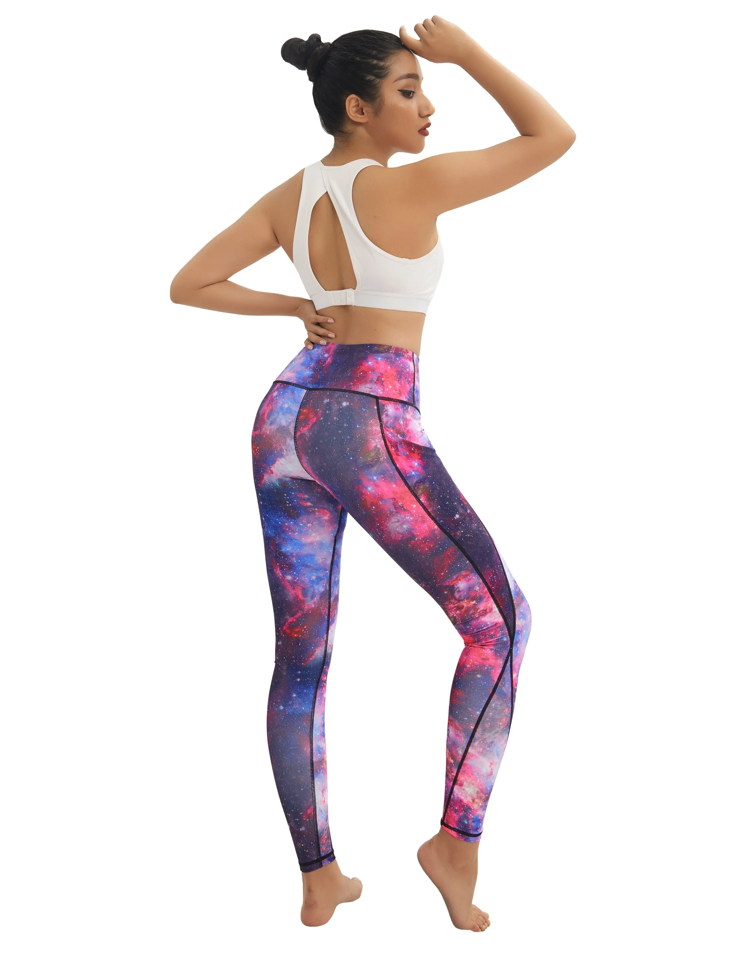 High Waist Side Pockets Yoga Pants galaxy_yoga