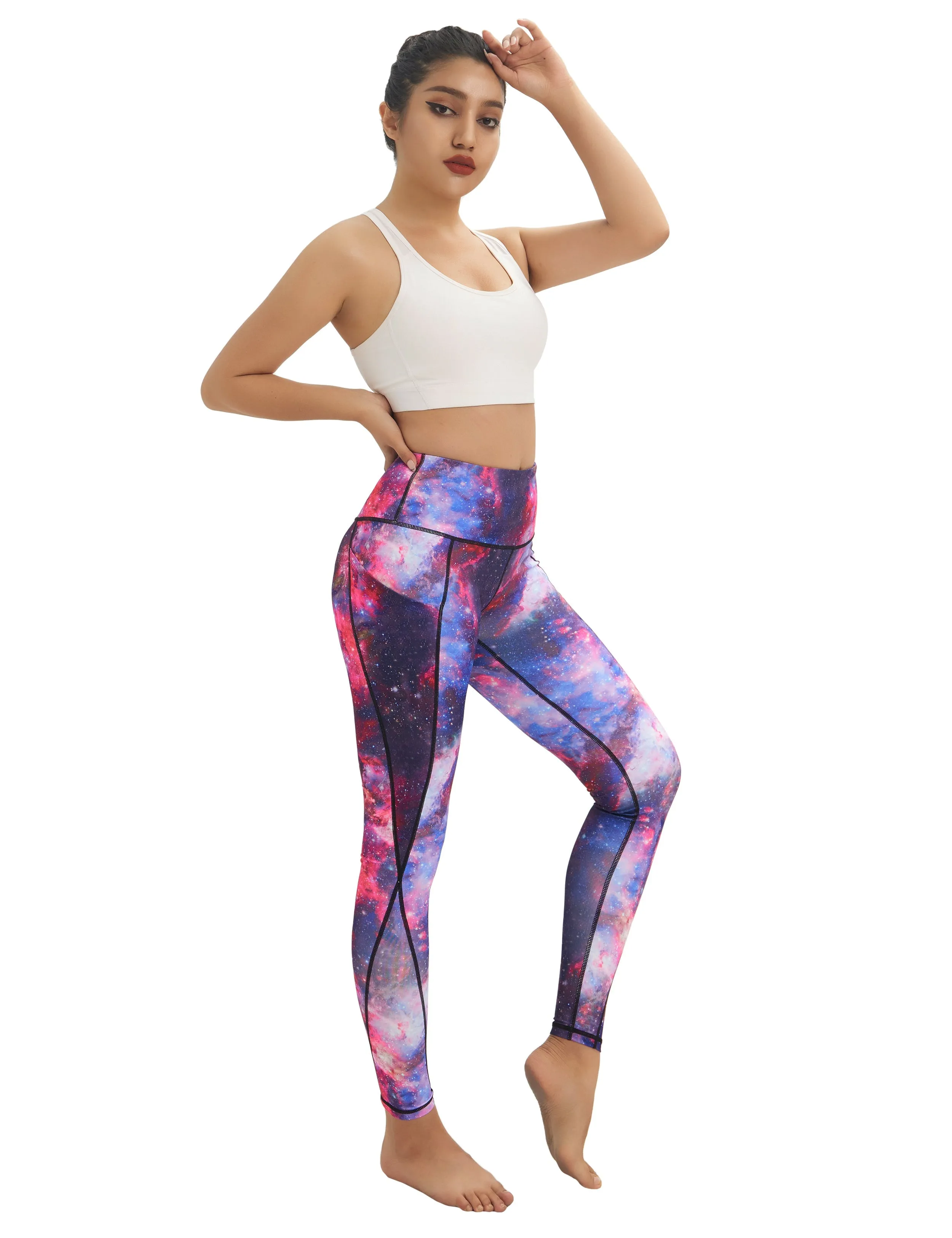 High Waist Side Pockets Yoga Pants galaxy_yoga