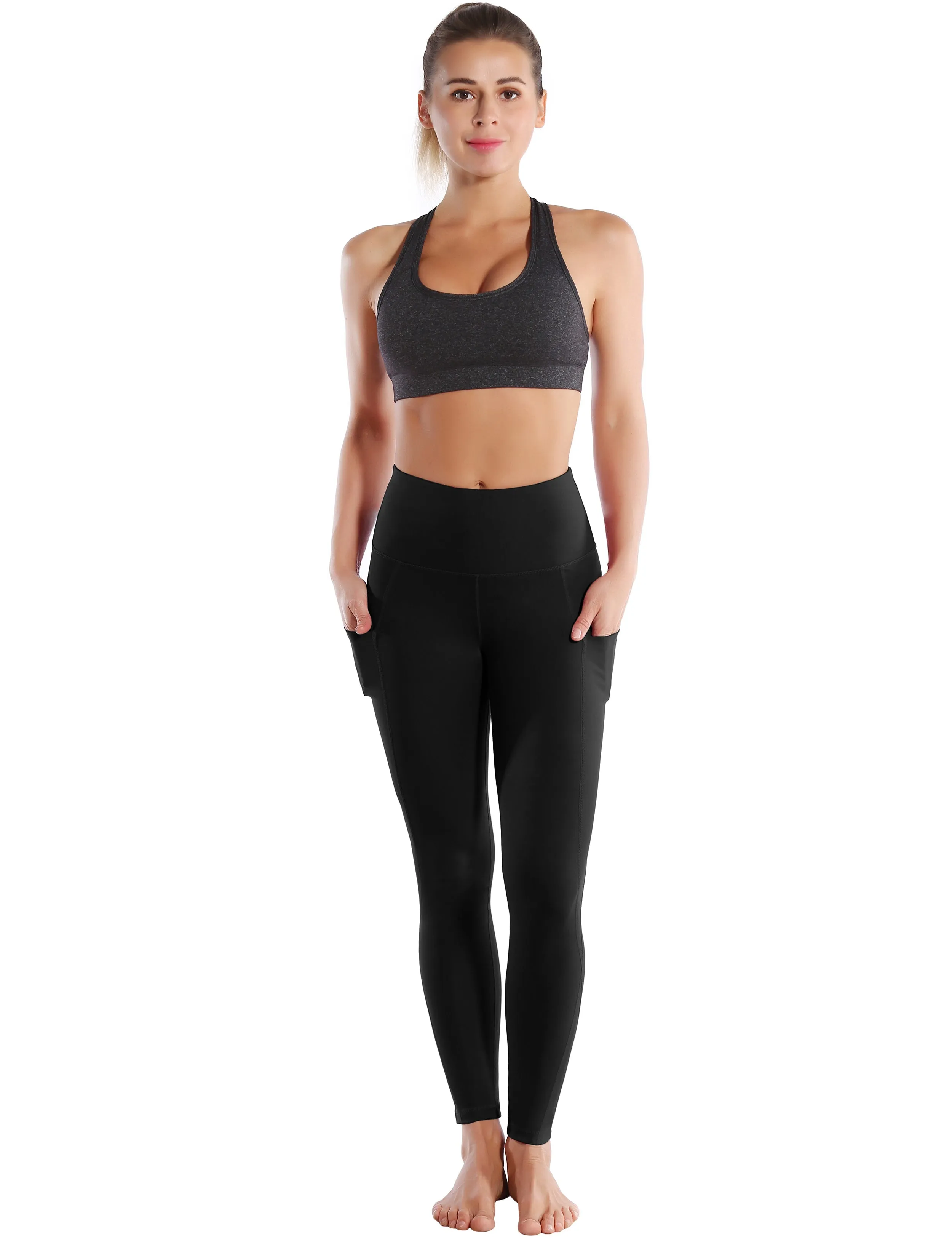 High Waist Side Pockets Yoga Pants jetblack_yoga