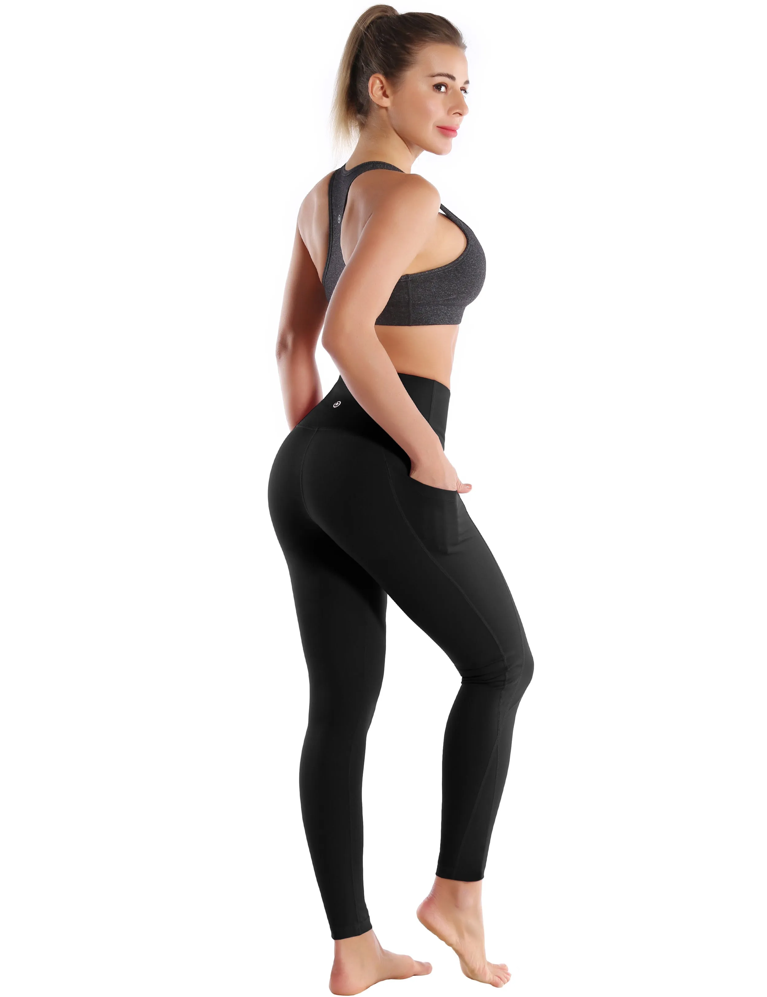 High Waist Side Pockets Yoga Pants jetblack_yoga