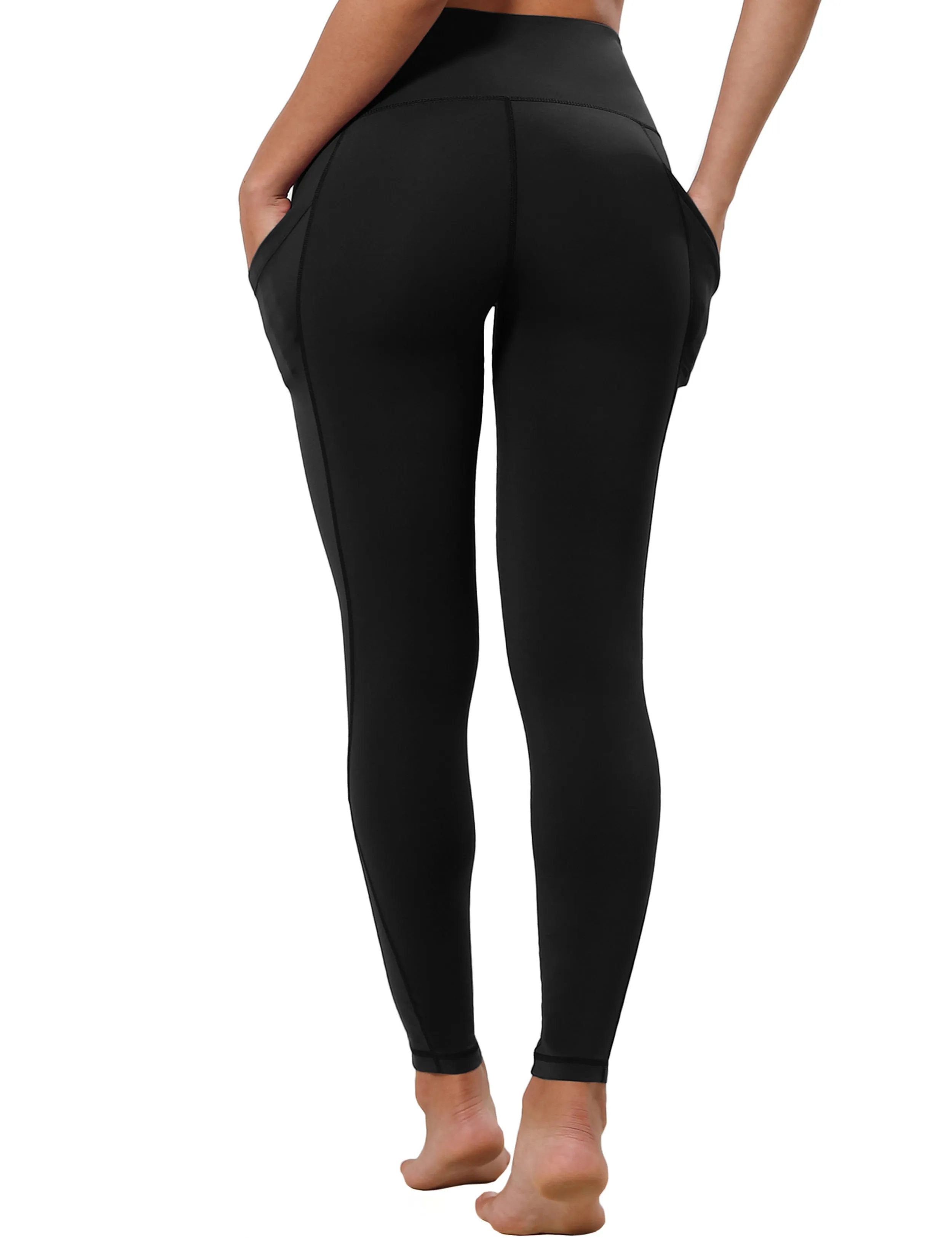 High Waist Side Pockets Yoga Pants jetblack_yoga