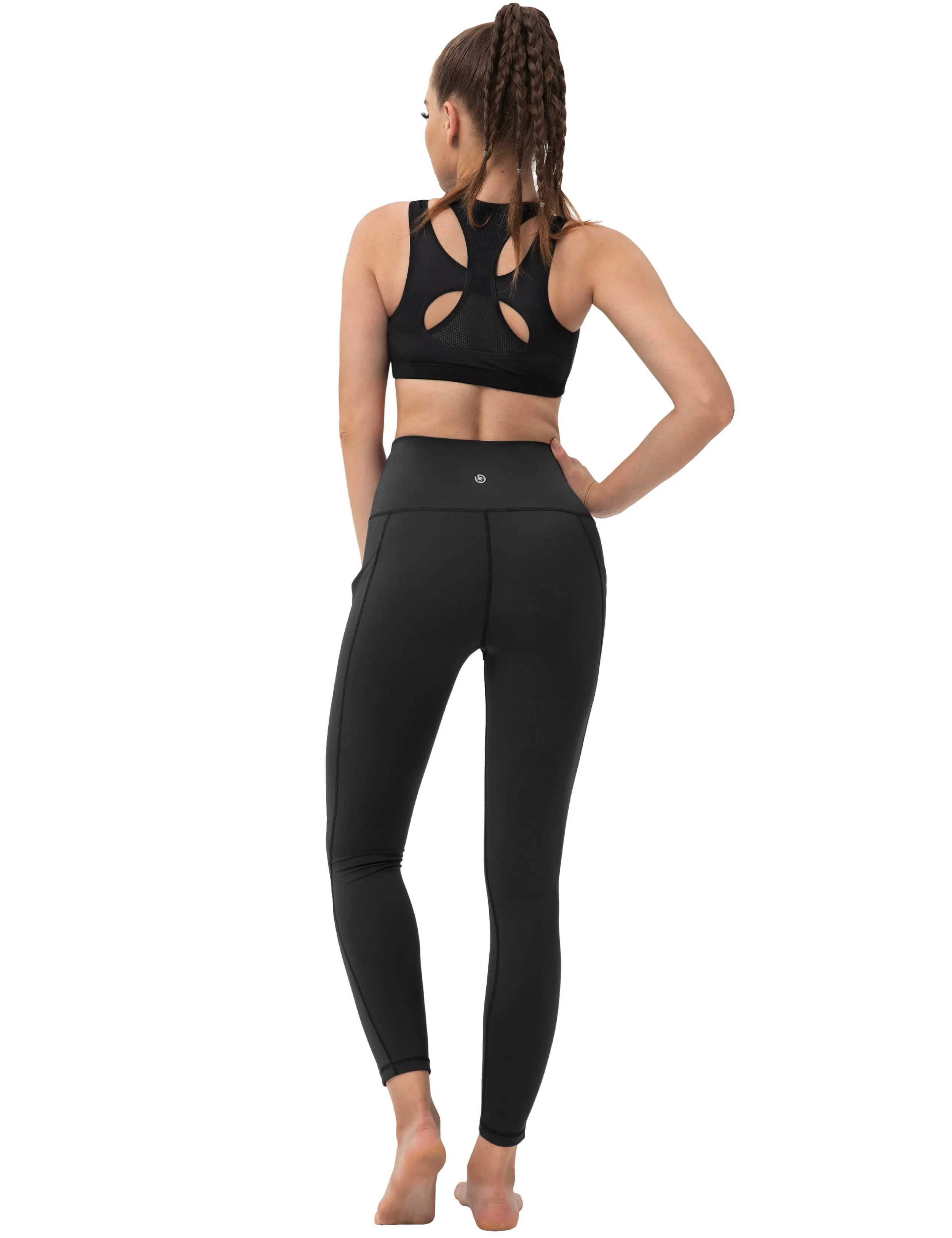 High Waist Side Pockets yogastudio Pants black_yogastudio