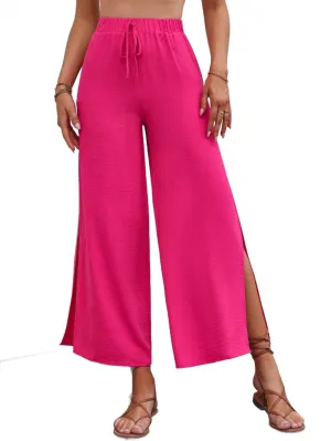 High Waist Slit Wide Leg Pants