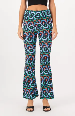 High Waist Wide Leg Patterned Pants