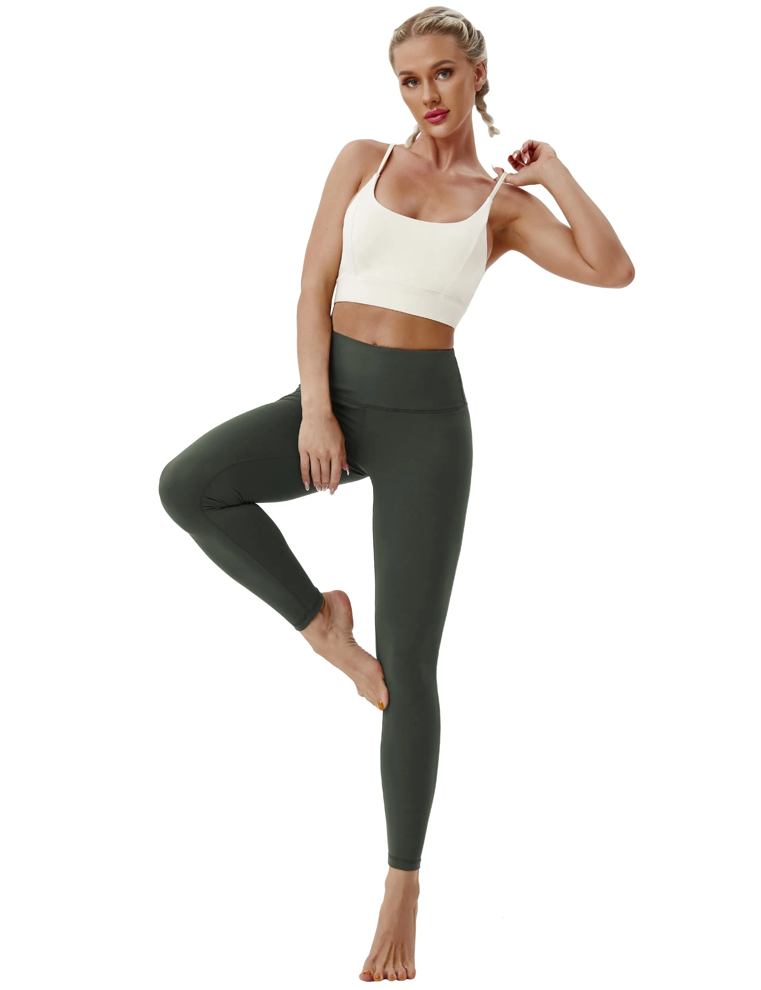 High Waist yogastudio Pants olivegray_yogastudio