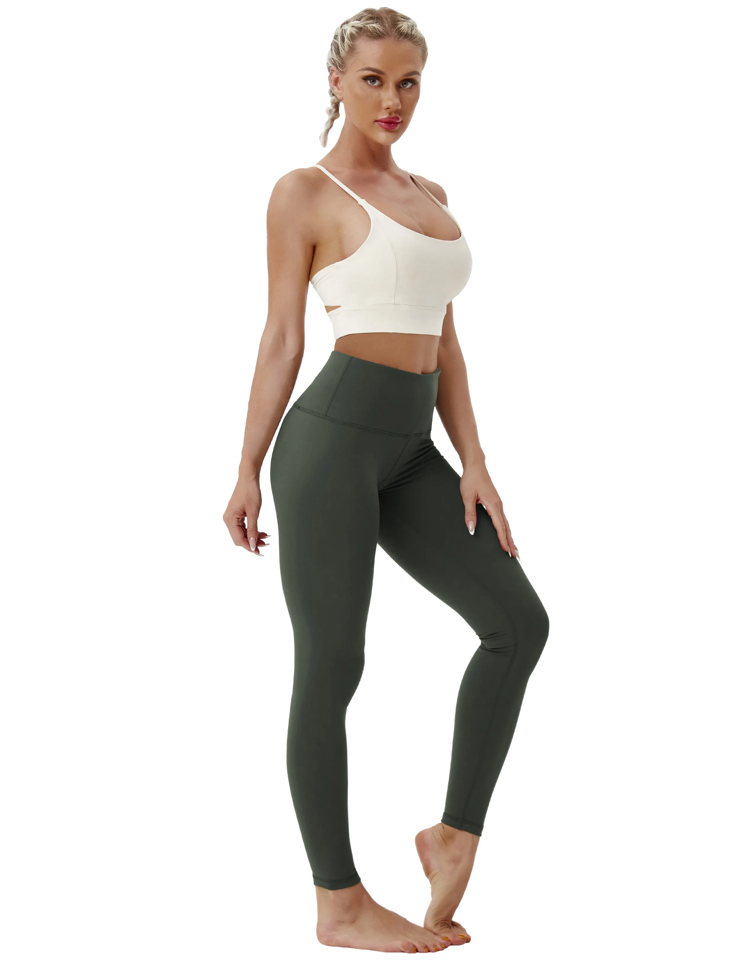 High Waist yogastudio Pants olivegray_yogastudio