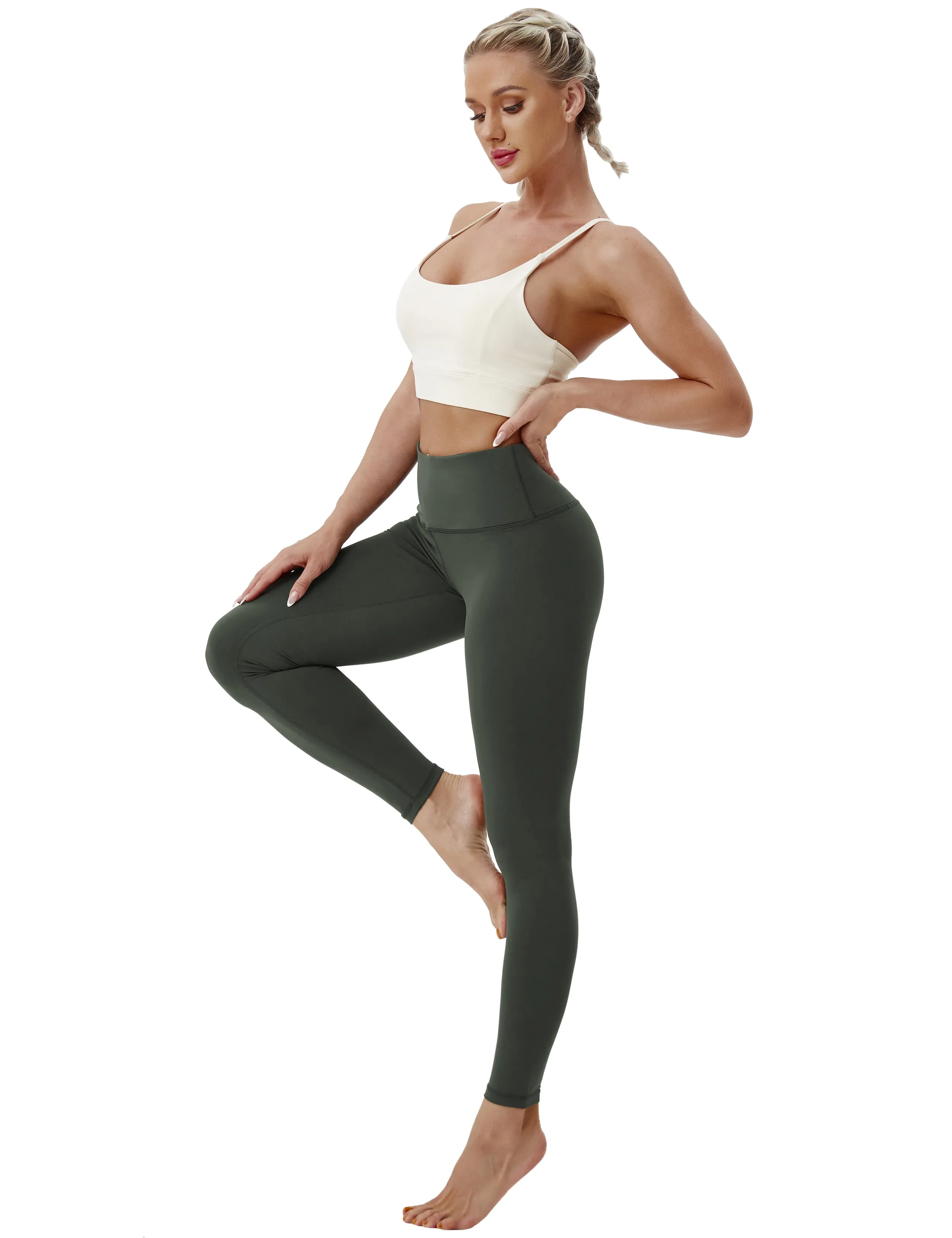 High Waist yogastudio Pants olivegray_yogastudio