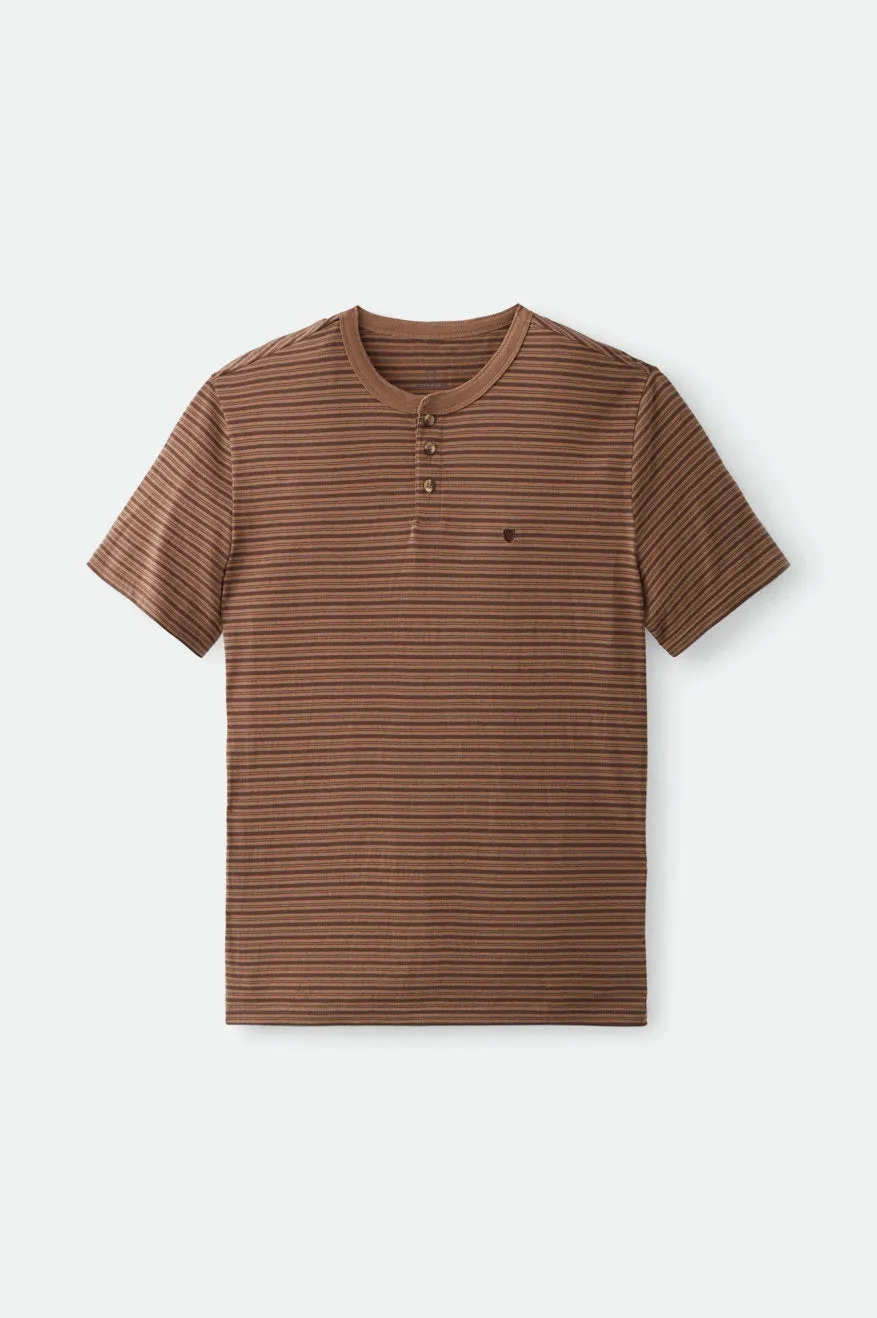 Hilt S/S Henley Knit - Dark Khaki/Brown