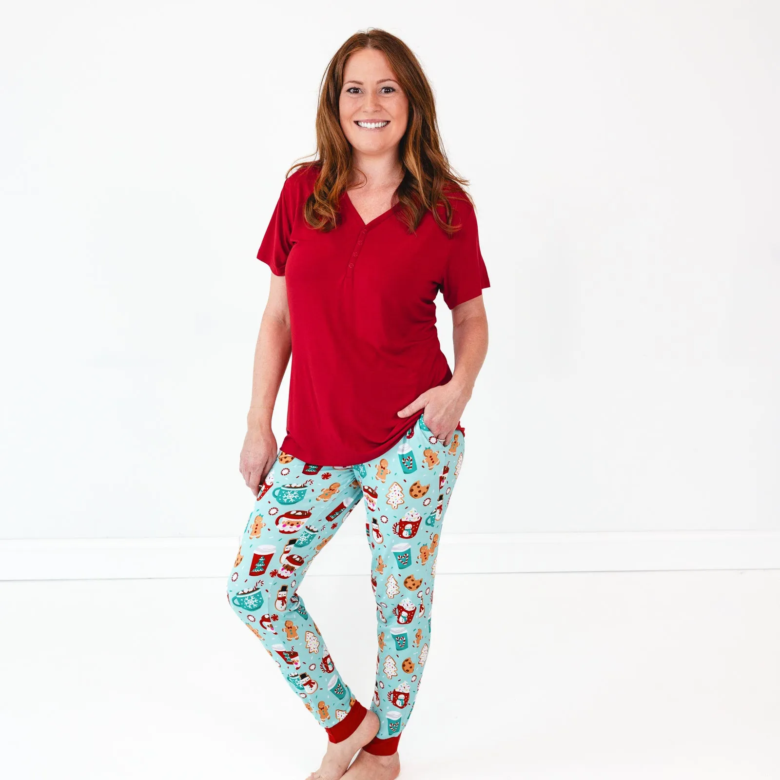 Holiday Red Women's Short Sleeve Pajama Top