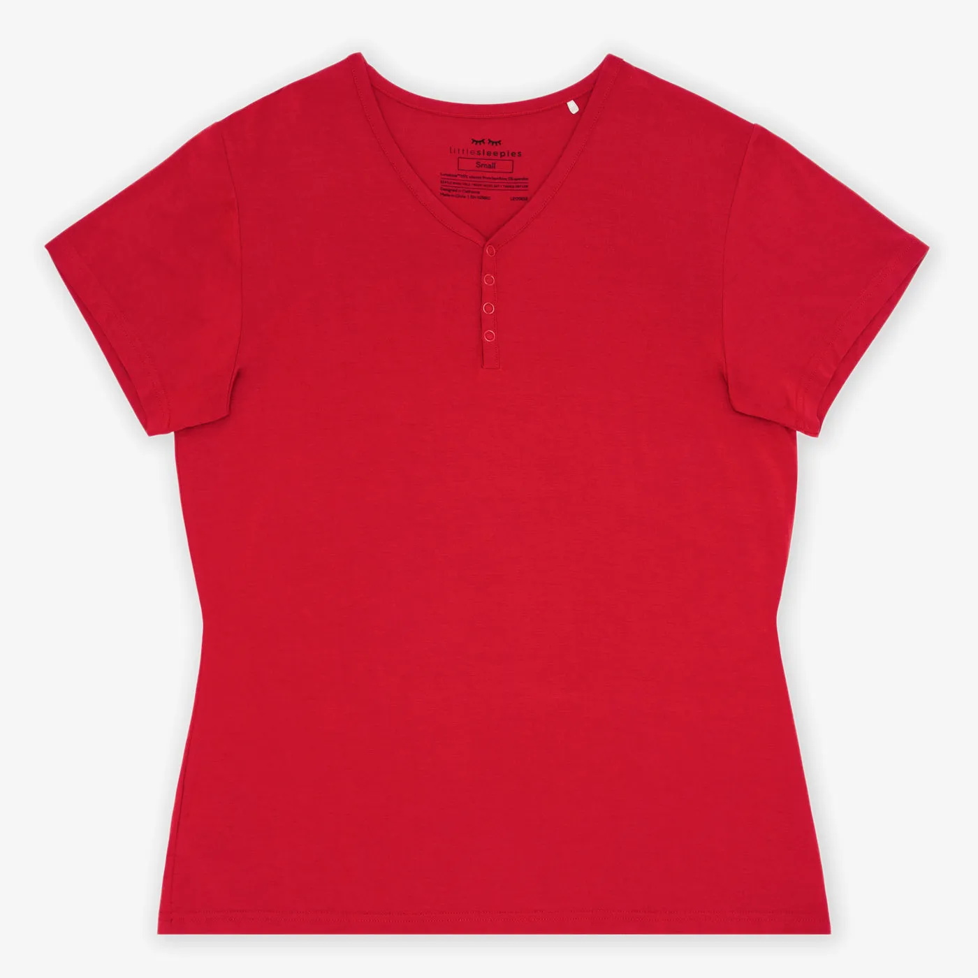 Holiday Red Women's Short Sleeve Pajama Top