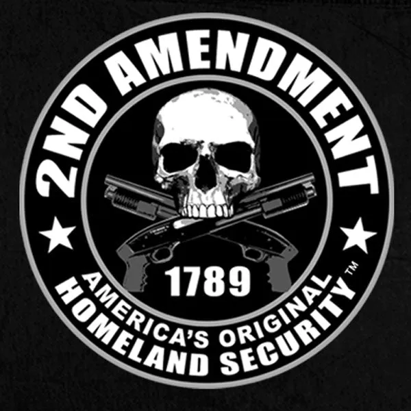 Hot Leathers GMD5200 Mens '2nd Amendment America's Original Homeland Security' Sleeveless  Black Denim Shirt