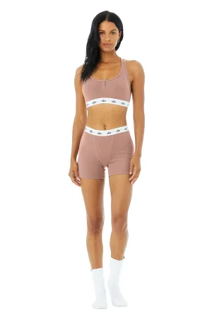 Icon Ribbed Henley Bra & Icon Ribbed Boyshort Set