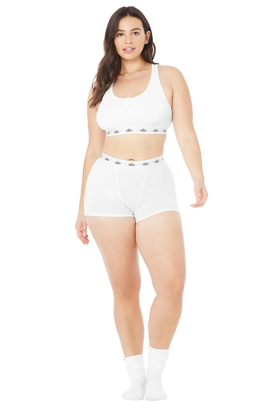 Icon Ribbed Henley Bra & Icon Ribbed Boyshort Set