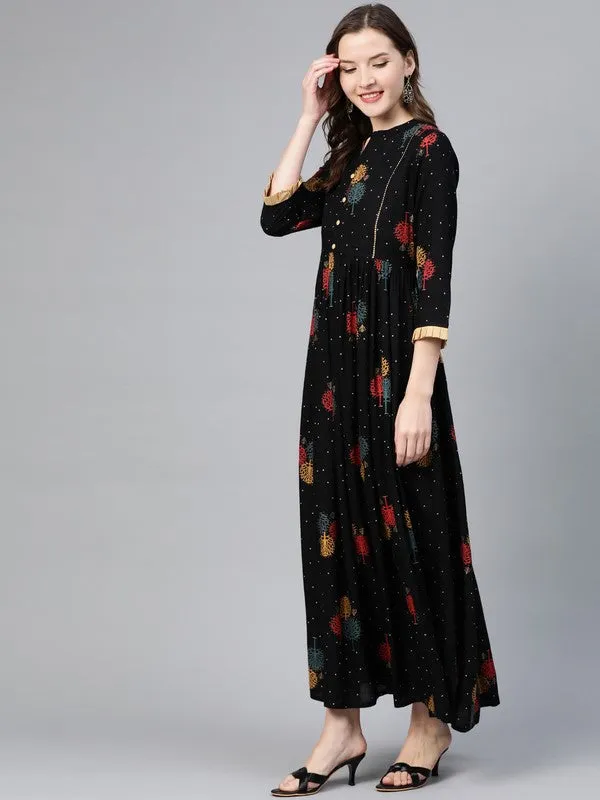 Idalia Blue And Red Printed Cotton Kurta Pants