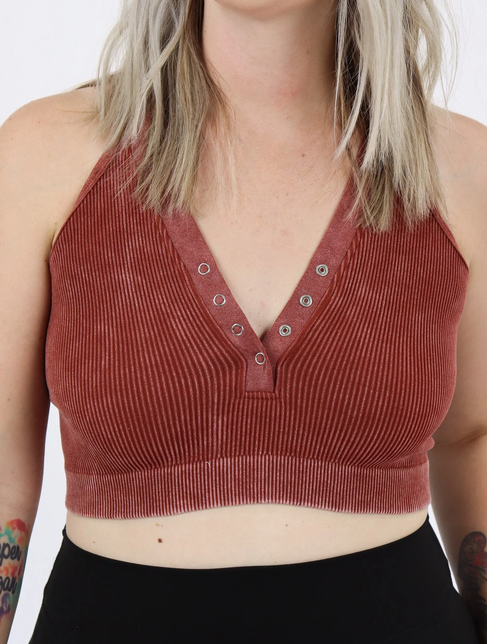 Imperfect Production | Washed Henley Bralette