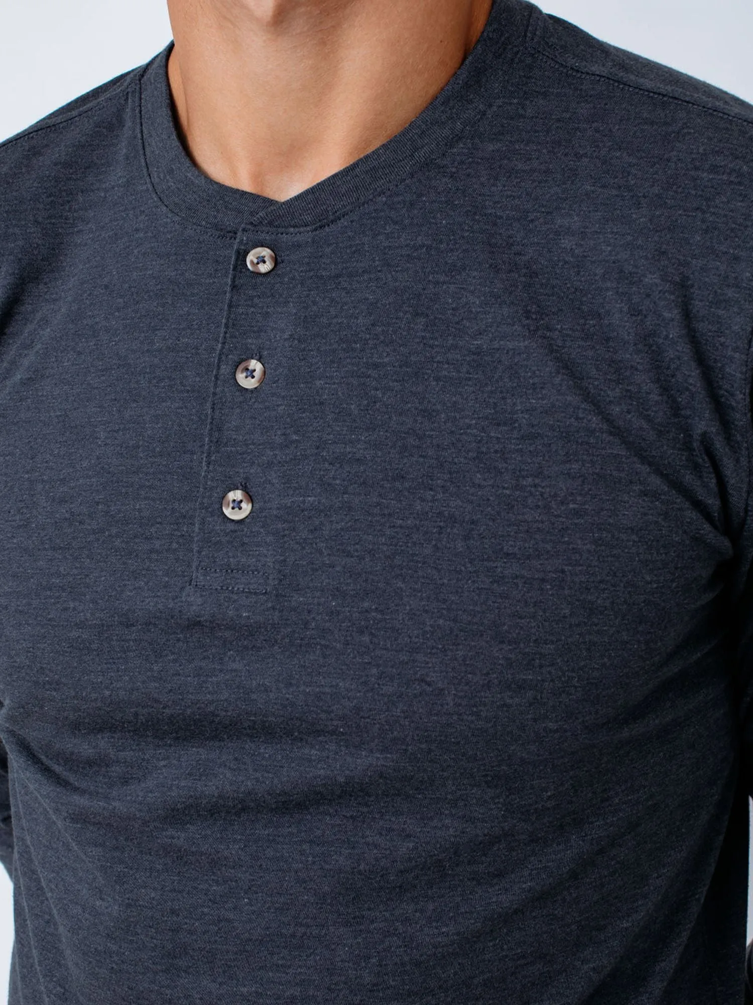 Indigo Blue Long Sleeve Henley FINAL SALE