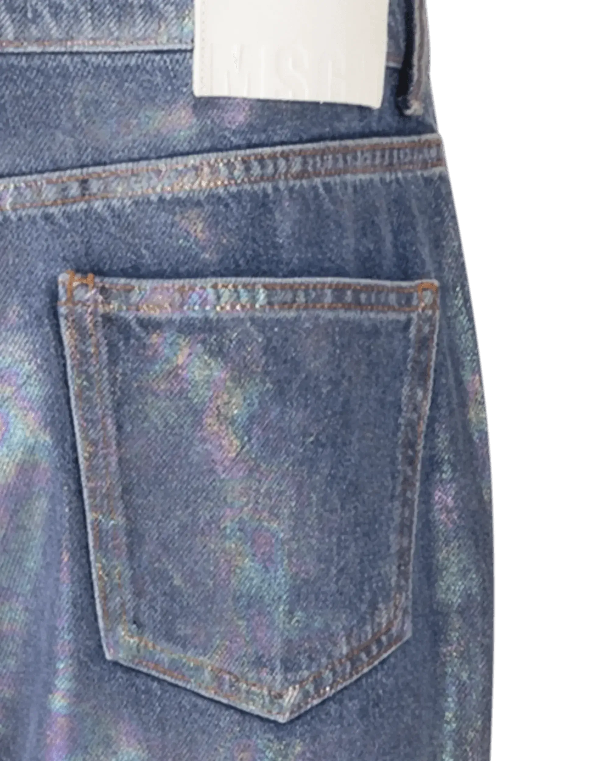 Iridescent Print Denim Jeans