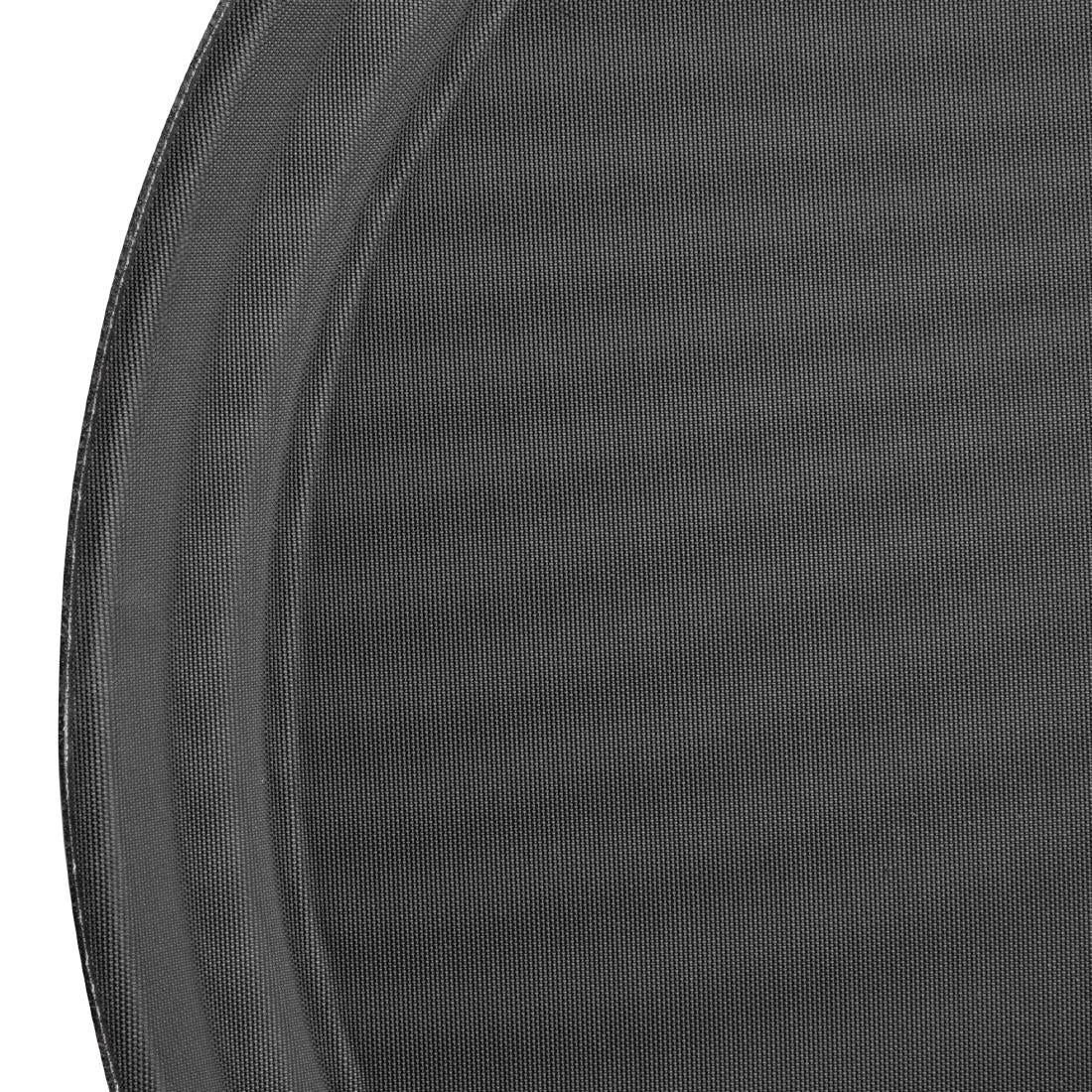 J847 Kristallon Fibreglass Round Non-Slip Tray Black 406mm