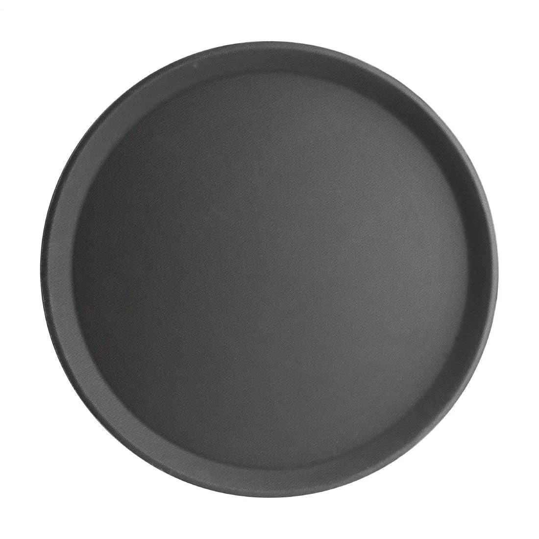 J847 Kristallon Fibreglass Round Non-Slip Tray Black 406mm